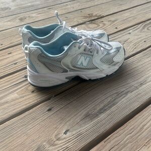 New Balance 530 Kids White and Light Blue Sneakers